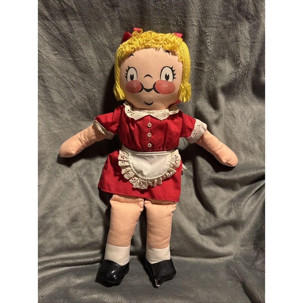 Original Vintage (1960's) Campbell's Soup Kid Doll, Girl, Plush, Cloth, 16" Tall